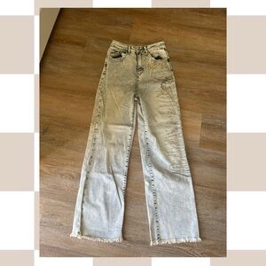 Women's Distressed Light Gray Flare Jeans